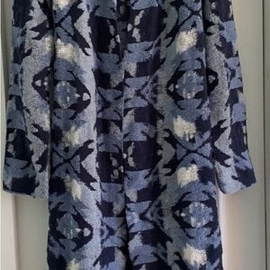 Lucky Brand Aztec Print Longline Boho Tribal Duster Cardigan Sweater Large NWT